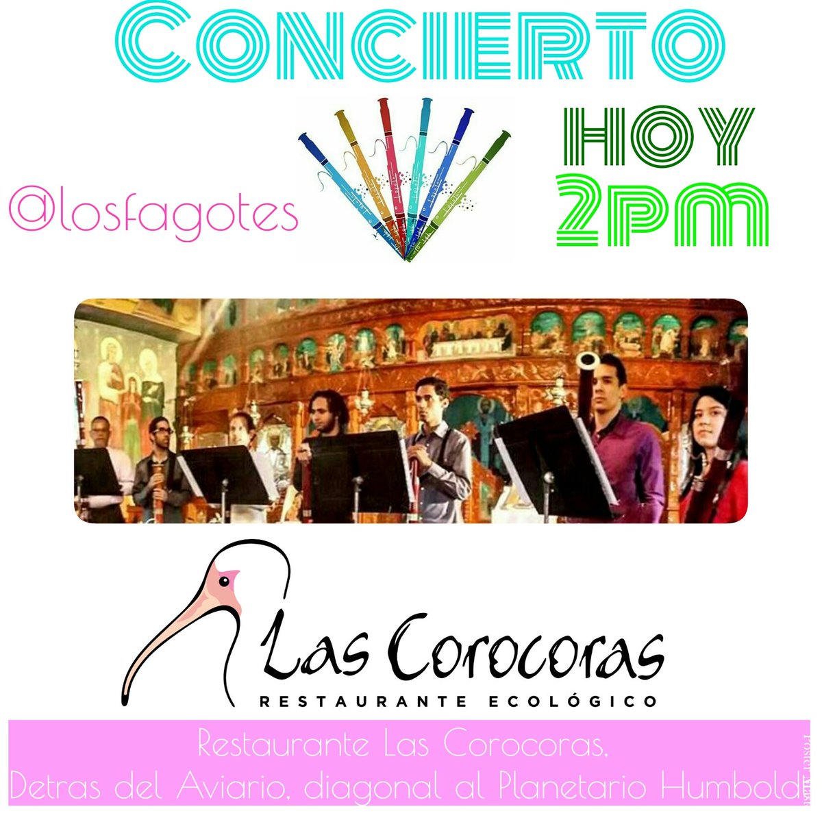 LasCorocoras's tweet photo. Ya estamos casi Listos! #Concierto en #Lascorocoras con @losfagotes #EntradaLibre #fagotes #ccs #quehayparahoy #sabado #findesemana https://t.co/lOzq1oigSS