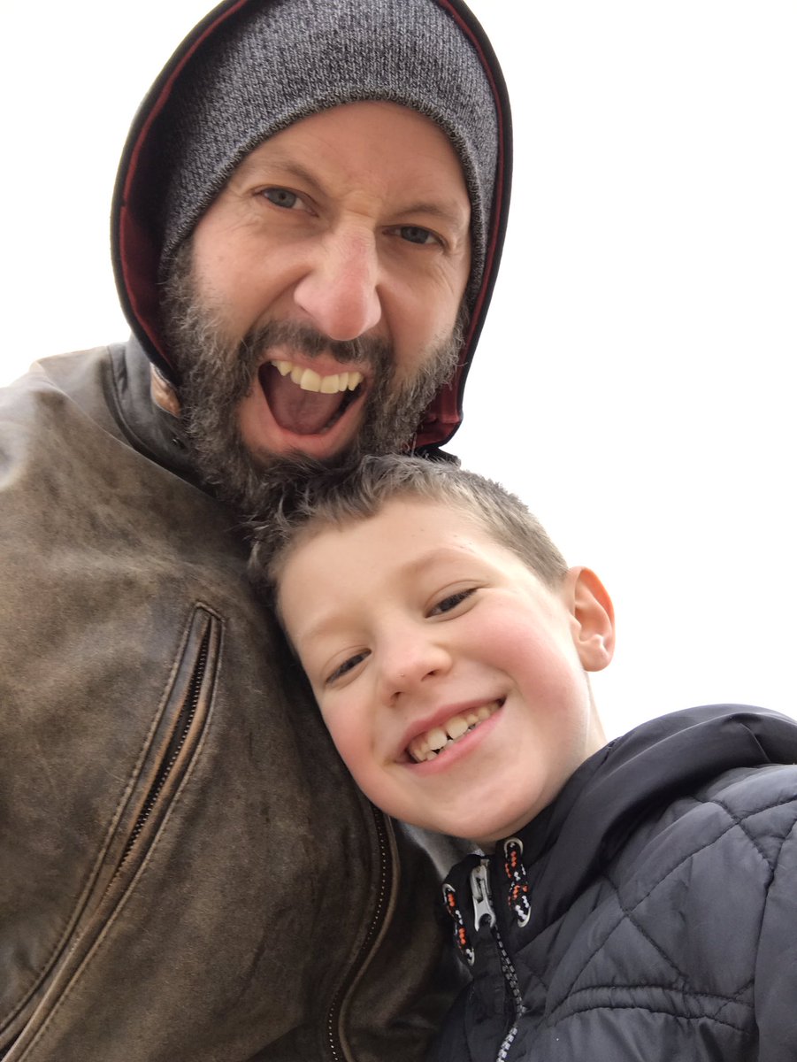 Hi friends! Me & my #Logan shivering at the beach ☺#RollOnSummerTime