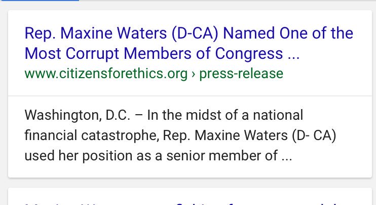 patrioticwoman3's tweet photo. Maxine Waters named one of the most corrupt members of Congress ...#TopHonorβ οΈ https://t.co/NRBsousPzP