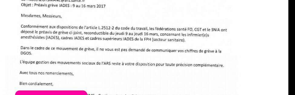 Quand les ARS ordonnent aux hôpitaux de ne pas faire remonter une grève massive, nationale des infirmiers anesthésistes assignés à ~100%