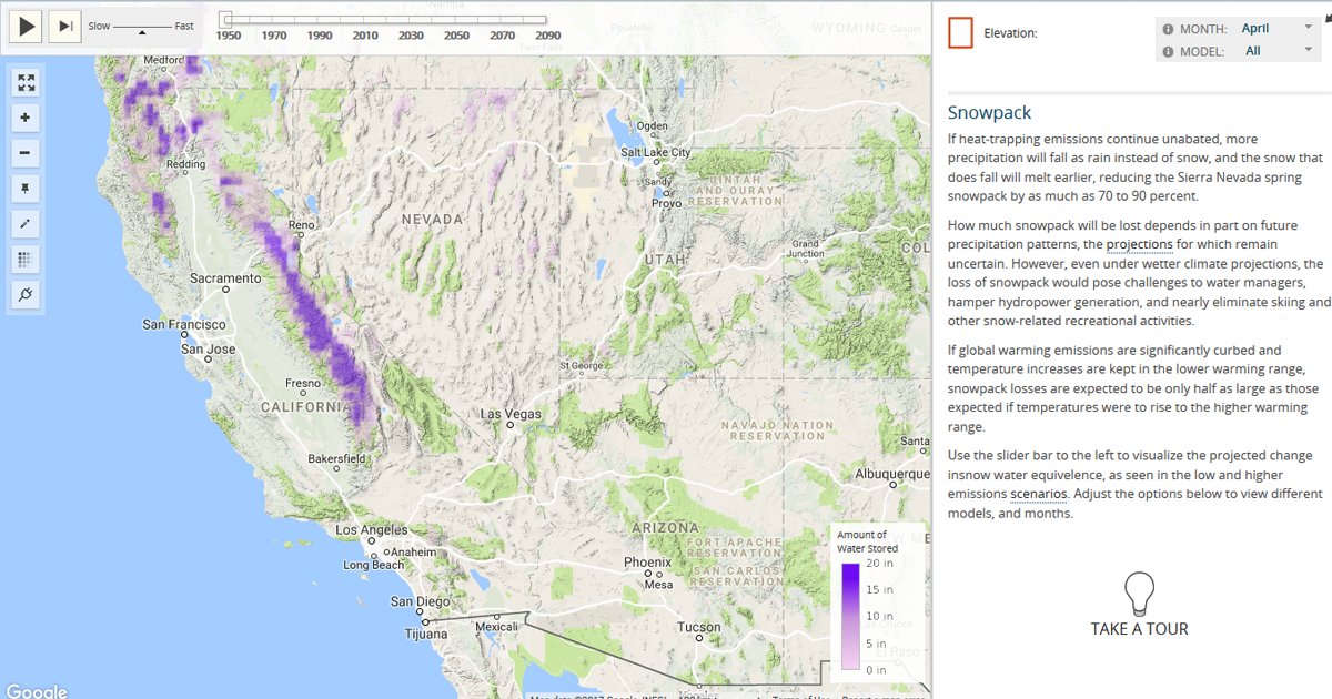 Noaa Climate Gov On Twitter Teaching Climate Check Out This Interactive Map About Snowpack In California And The Sierra Nevada Mountains Https T Co Oarw0nibky Https T Co 44hg6ksztk