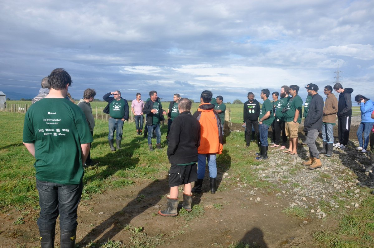 tonynewling's tweet photo. #AgTechHackathon participants getting a briefing from @StewartDairys on farm challenges and opportunities. https://t.co/TKOR9f69CP