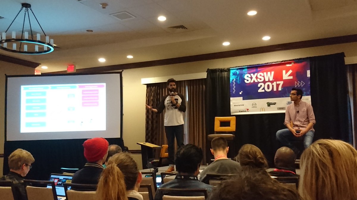 Fascinating talk on identification and utilisation of emerging technology by <a href="/OsamaMalikMusic/">Osama Malik</a> and Sahil Sanghvi. #sxsw #surfthewave