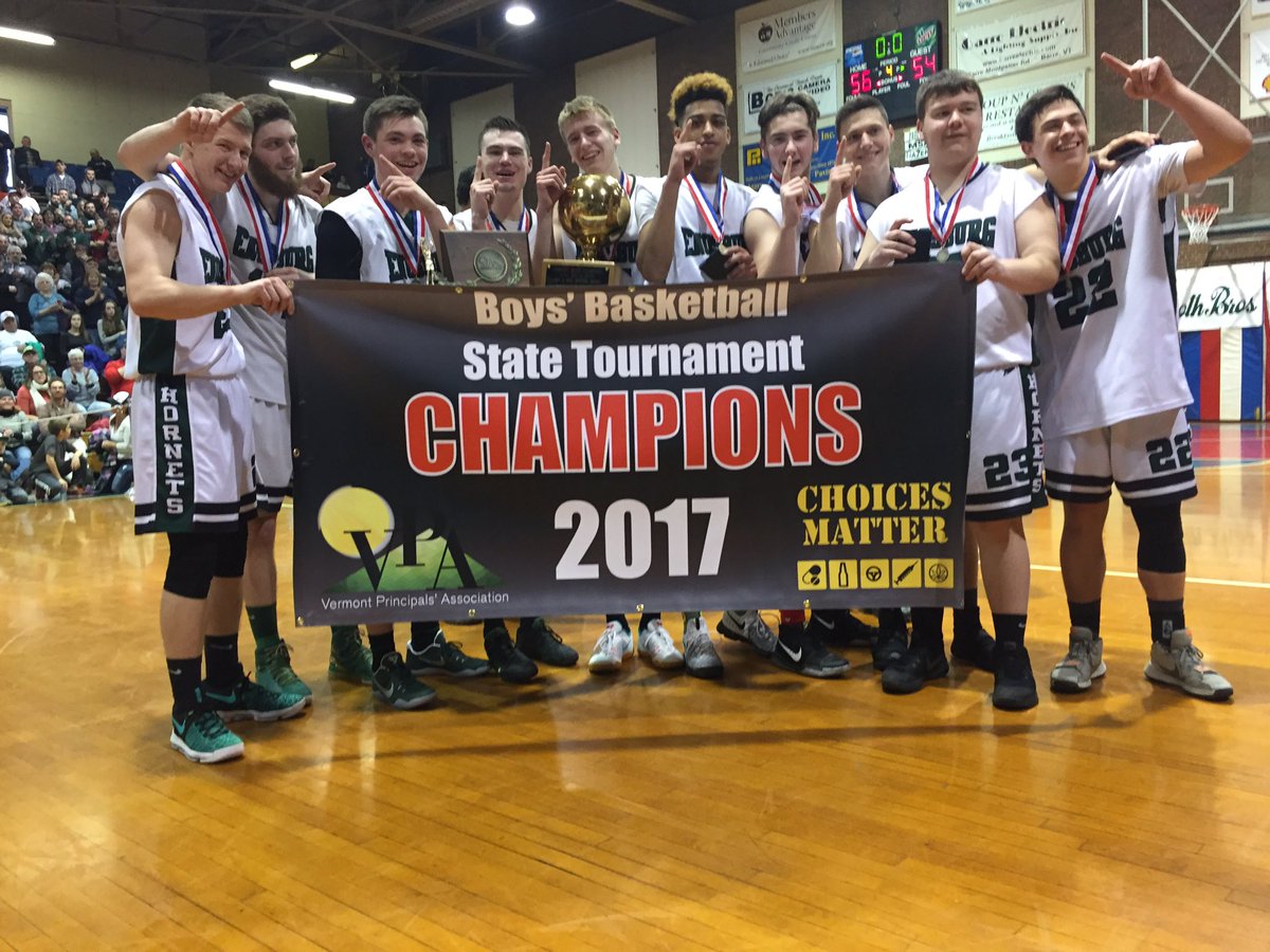 WCAX_Jack's tweet photo. Your 24-0 @enobasketball Hornets, 2017 D2 #vthshoops State Champs!
#vtplayoffs https://t.co/Uve2KLBbLR
