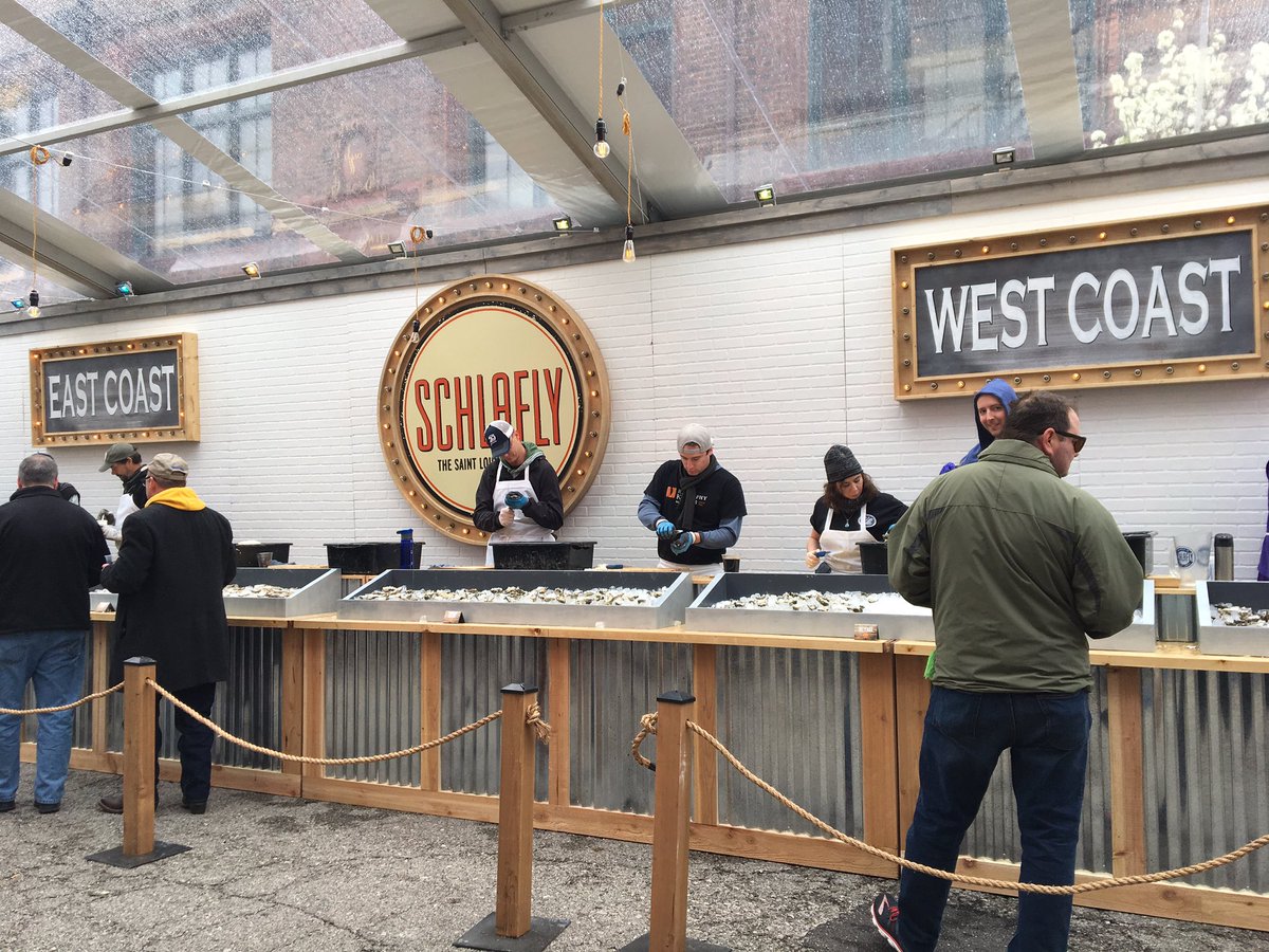 Schlafly's tweet photo. 3 raw bars to get your oyster fix today at Stout & Oyster Festival until 10 pm! Come on by after @IrishParadeSTL! #darkpintshalfshells https://t.co/sDMEaTBk9z