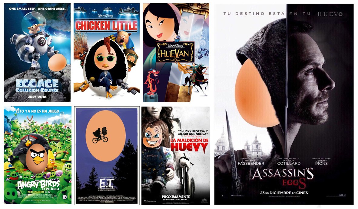 dibupuntes's tweet photo. Montaje con algunos de los "huevos de cine" más creativos de esta evaluación. Tuitarea #ttshdc #competenciadigital #creatividad https://t.co/yKQaVBeLBG