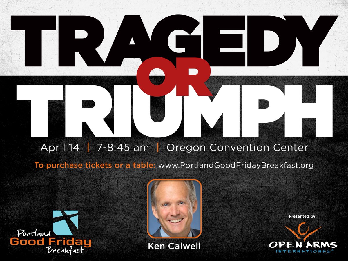 PortlandGFB's tweet image. Was it a Tragedy OR Triumph! Come hear Ken Calwell's amazing near death story.
Tickets &amp;amp; Tables of 10 are on sale at PortlandGoodFridayBreakfast.org