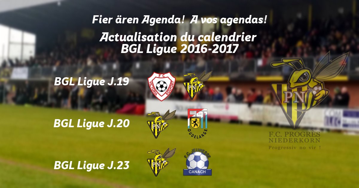 Info #football #bglligue mise à jour calendrier <a href="/le_quotidien_lu/">Le Quotidien</a> @Wort_Sport <a href="/tageblatt_lu/">Tageblatt</a> bit.ly/2mcJDjK ⚽🐝 #pnv #teamfcpn