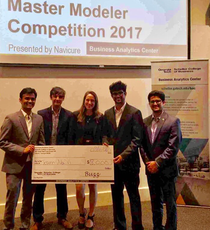 DrBDub's tweet photo. Hooray for winning teams of Master Modeler Competition 2017 presented by Navicure #BusinessAnalyticsCenter at #GaTech https://t.co/WybvIR6Wrf