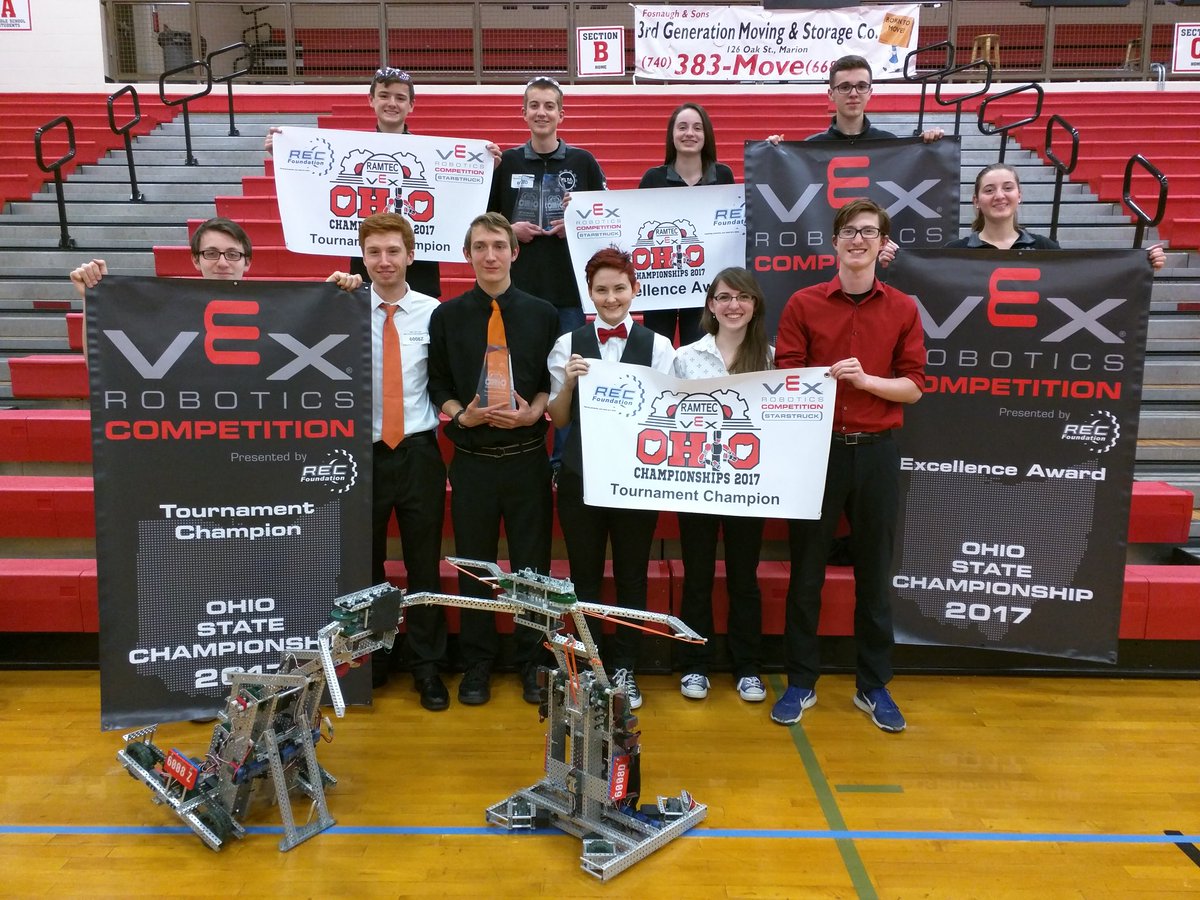 NU_Robotics's tweet photo. North Union wins again @ Ohio #VEX State Championship! #6008d &amp; #6008z are Tournament Champions and Excellence Award went to #6008d!! https://t.co/sqWeu9tZZy