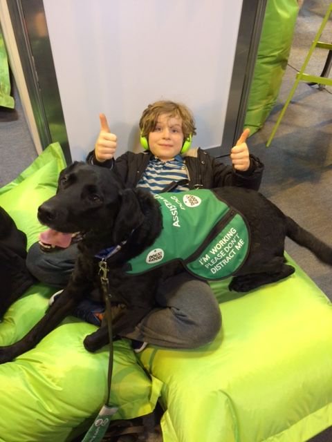 DogsForGoodUK's tweet photo. Having #autism hasn't stopped Marcus from visiting #Crufts2017 with his best friend Ivan. #DogsAreGood https://t.co/cqVEihJ0Cz