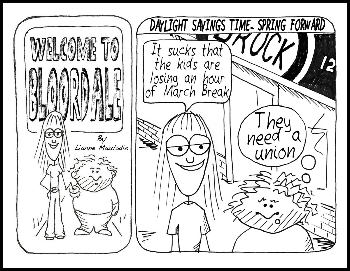 Lianne Mauladin (@jokeladyhaha) on Twitter photo "WelcomeToBloordale"#31V3 <a href="/BloordaleCIA/">Bloordale CIA</a> <a href="/bloordaleTO/">Bloordale Toronto</a> <a href="/BrockSandwich/">Brock Sandwich</a> #bloordale #toronto #unionize #MarchBreak #daylightsavings #comicstrip "WelcomeToBloordale"#31V3 <a href="/BloordaleCIA/">Bloordale CIA</a> <a href="/bloordaleTO/">Bloordale Toronto</a> <a href="/BrockSandwich/">Brock Sandwich</a> #bloordale #toronto #unionize #MarchBreak #daylightsavings #comicstrip
