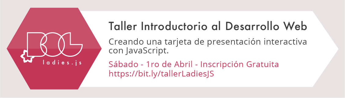 BogotaJS's tweet photo. Asiste a nuestro taller gratuito de programación con #LadiesJS 👩💻 el 1ro de Abril
Aplica, cupos limitados 👉 https://t.co/WdZIr9DlCA https://t.co/2uZjxoYmCL