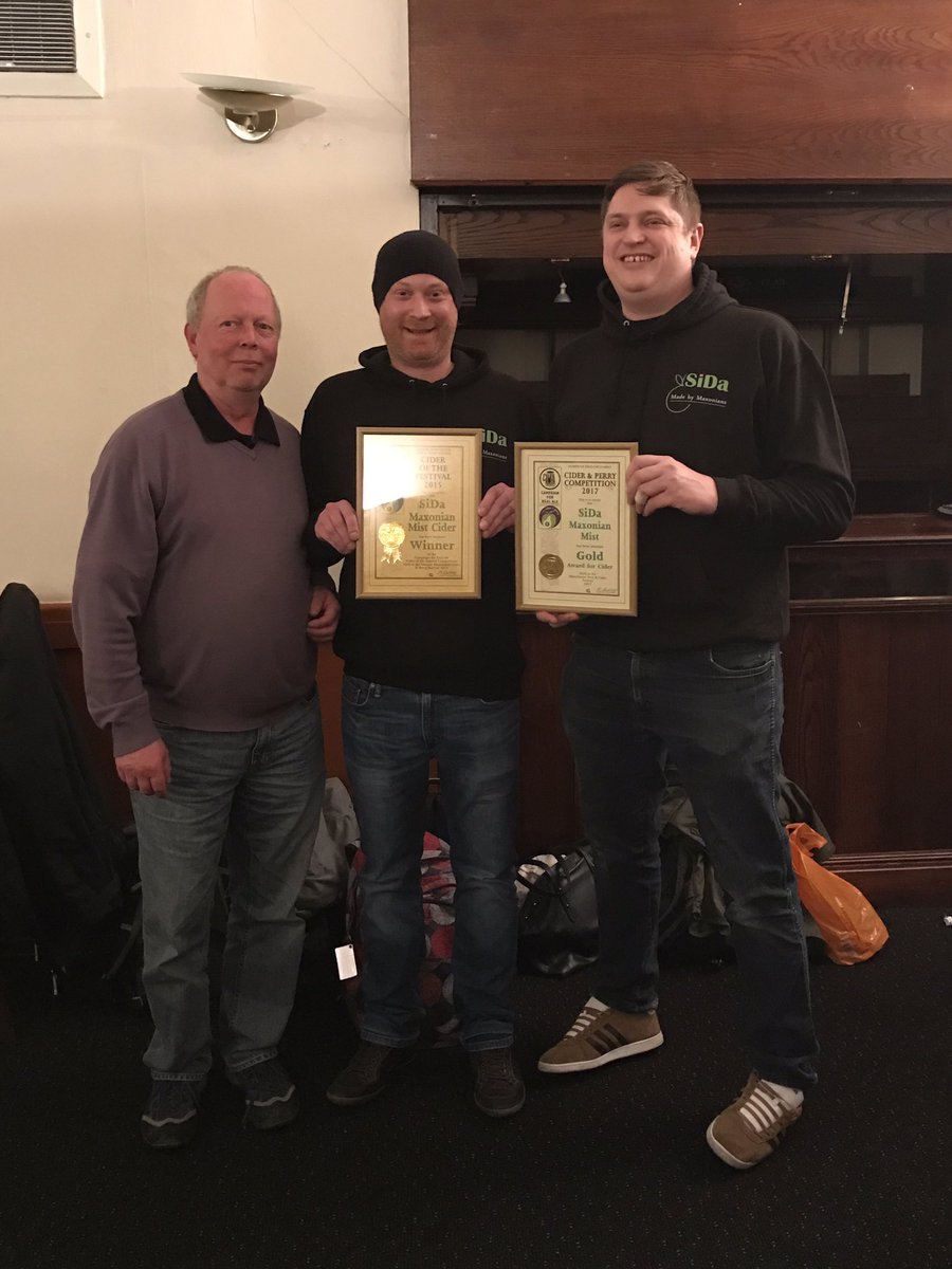 Thanks to CAMRA for our 2 awards this evening.  North of England Gold Award for Cider 2017. And the belated Cider of the Festival 2015. 🍏🍎🍏