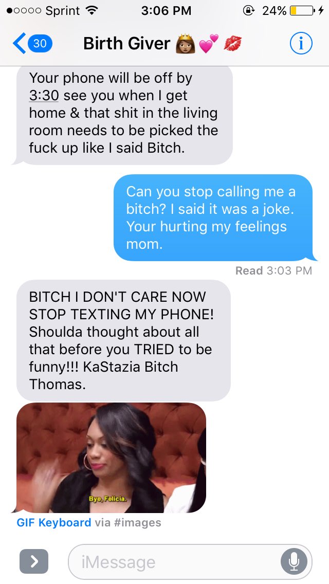 BoujieeK's tweet photo. The #bitchchallenge got my feelings hurt &amp; my phone turned off 😂🤷🏽‍♀️😪 https://t.co/6AlueHKp6y