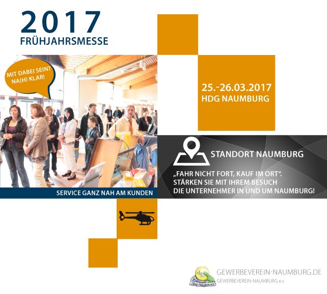 #Frühjahrsmesse in Naumburg #Messe #Ausstellung #Gewerbeschau
wir freuen uns über Ihren Besuch am 25.03.-26.03.2017 
gewerbeverein-naumburg.de