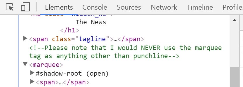 ShawnWildermuth's tweet image. Found this on a actually used website: #chromeTools #marquee #really