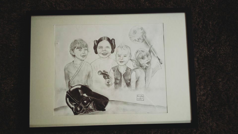 Illustrated my nephews &amp; niece in on family as #StarWars characters for Christmas. #fanart #scifi #art #drawing #ArtworkOfTheDay