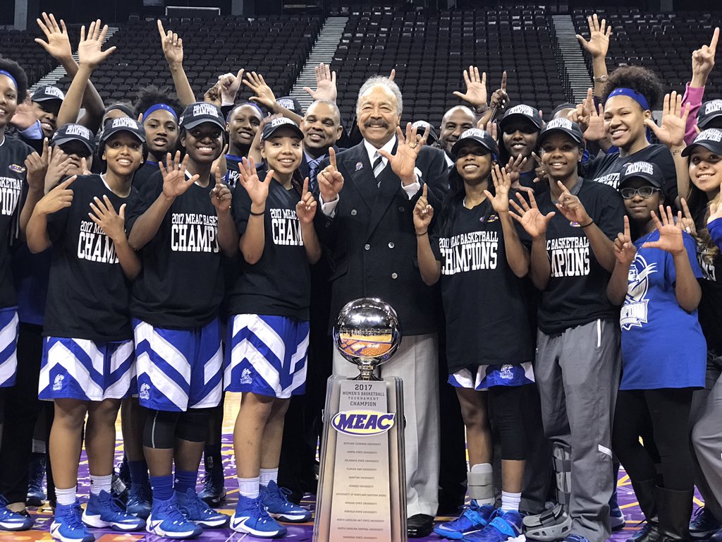 MEACSports's tweet photo. @HUAthletics1868 #MEACBBT17 Champions https://t.co/AV68AyTCOo