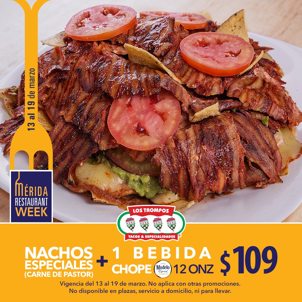 lostrompos's tweet photo. Recuerda, mañana inician nuestras promociones del #MeridaRestaurantWeek , una semana para disfrutar comidas completas por $109.00 pesos :) https://t.co/FQJbDYbUJl