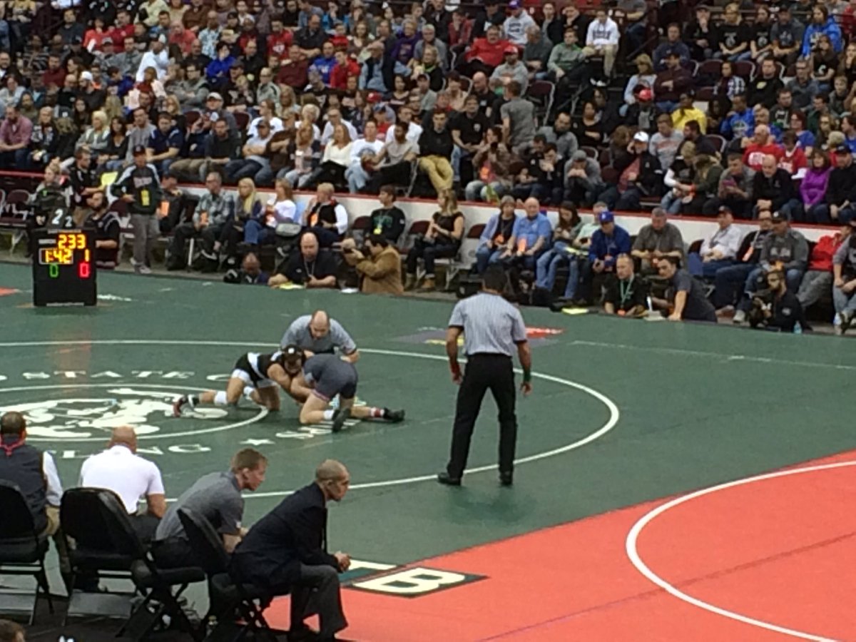 GMSMrG's tweet photo. Mitch puts it in the books at 2-0. #anotherstatechamp #3peat #grahampinwin https://t.co/7s9mA38aTa