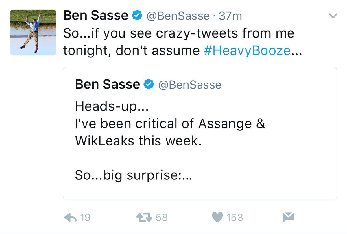 frankthorp's tweet photo. GOP Sen @BenSasse says he's experiencing hack attempts after sending this letter to DOJ RE: if they believe Assange committed a crime: https://t.co/dvRbBL3cA5