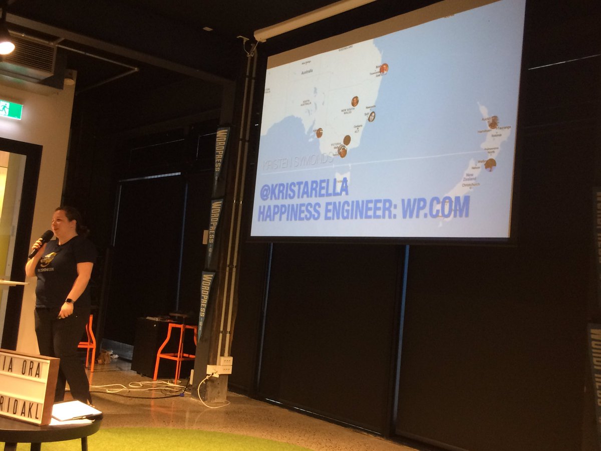 AucklandWP's tweet image. @kristarella up chatting bout #WordPressAPI at #wcakl2017
