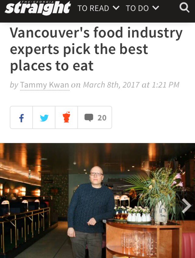 Thanks for the nod in the best #Italian &amp; best #European cuisine categories bit.ly/2mdFQBz #Vancouver #restaurant #peers