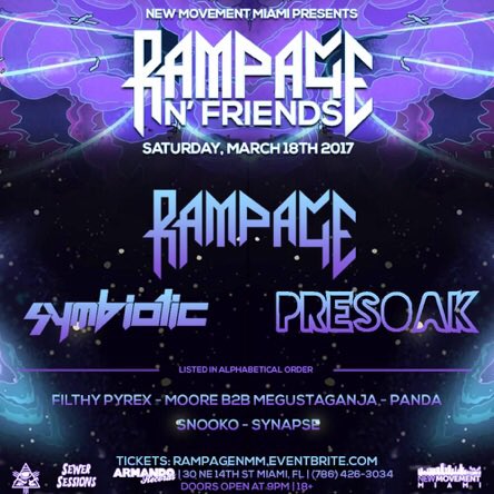 NewMovementMia's tweet photo. Miami! Next Saturday @RampageNFriends is Destroying @Armando_Records alongside @Symbioticdub &amp; friends 🔥

Tickets> 🎟 https://t.co/RRO9IW7lmw https://t.co/XpFt1WyUR0