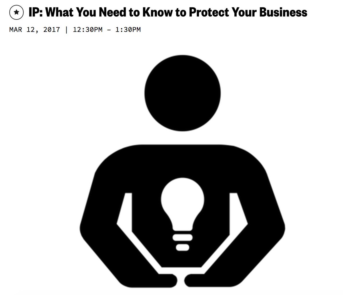 Come see <a href="/ericgouldbear/">Eric Bear (we/us/ours)</a> <a href="/sxsw/">SXSW</a> tomorrow 12:30 to learn what kind of IP strategies to implement to protect your biz! 
schedule.sxsw.com/2017/events/PP…
