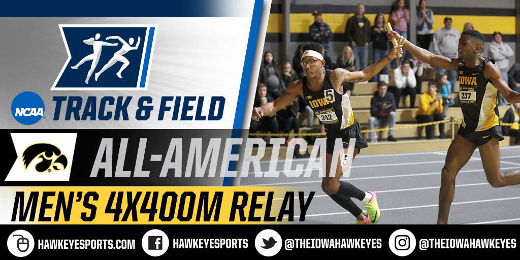 The Iowa men are All-Americans! They finish 5th with a time of 3:05.60! #ClimbTheMountain #NCAATF