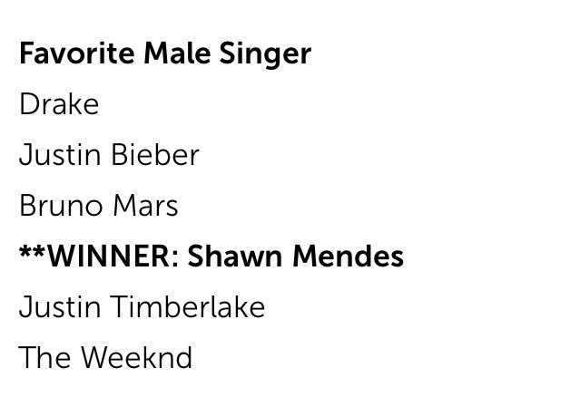 Mendesingitis's tweet photo. CONGRATS SHAWN! I'M SO PROUD OF YOU💕 @ShawnMendes #KCAs #FavoriteMaleSinger https://t.co/RFEQbYLzSZ