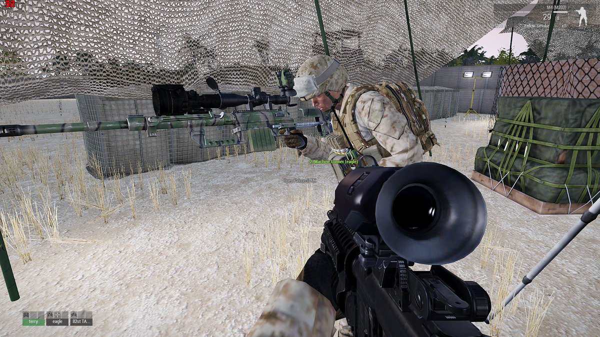 6THVFW's tweet photo. Eagle's scope... aka the dildo as Tab calls it. #arma3 @llygodenfawrdur  @1stMRB_Milsim @17thMEU https://t.co/hWiieBfsc1