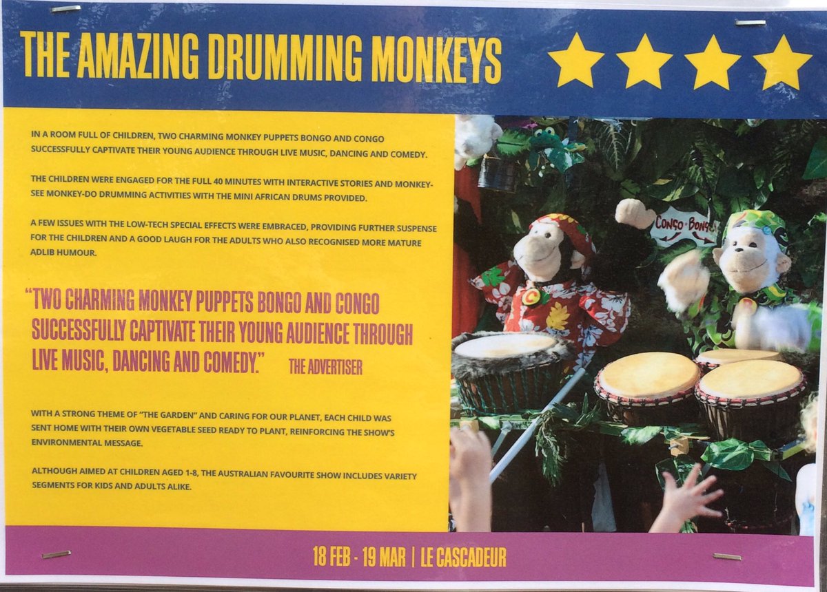 Awesome
Heart warming review 
<a href="/drummingmonkeys/">Amazing Drumming Mon</a> 
<a href="/TheGardenofUD/">The Garden of UD</a> 
<a href="/adelaide_fringe/">adelaide fringe</a> 
#GOUD17