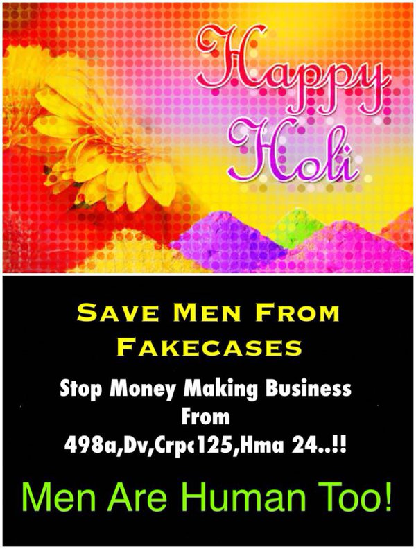 lal_1404's tweet photo. Wishing u Happy Holi.Enjoy save &amp; sound #होली.Remember #ablanari is looking for #inncocent #men 2 file #fakecases.#Money is there target @un https://t.co/6orjg2DzXP