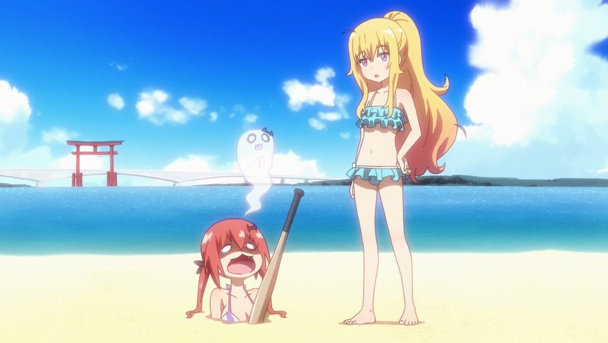 аниме пляж. аниме пляж. джотаро и игги. габриэль бросает школу пляжный эпизод. гуррен лаганн фансервис.