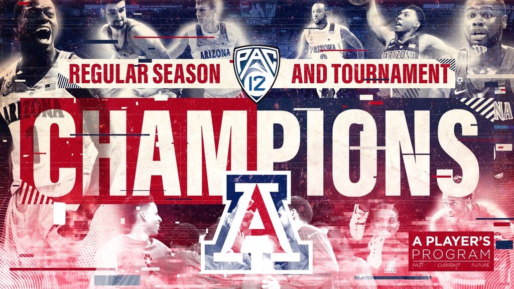 ArizonaMBB's tweet photo. Arizona has won its second @pac12 championship this season! #APlayersProgram https://t.co/0rJAQAQF1A