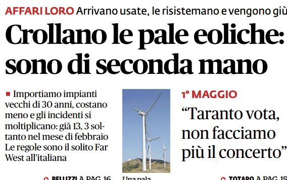 Non solo ponti. Crollano pure le #paleeoliche by @fattoquotidiano