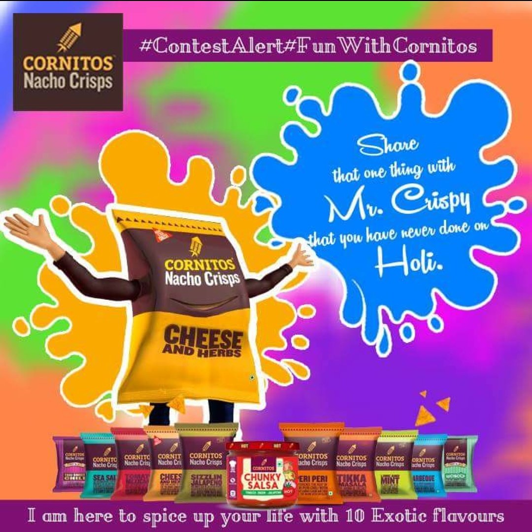 #ContestAlert  This Holi let's play 'Never Have I Ever'. Share that one thing with Mr. Crispy that you have never done on Holi. #Like #Win