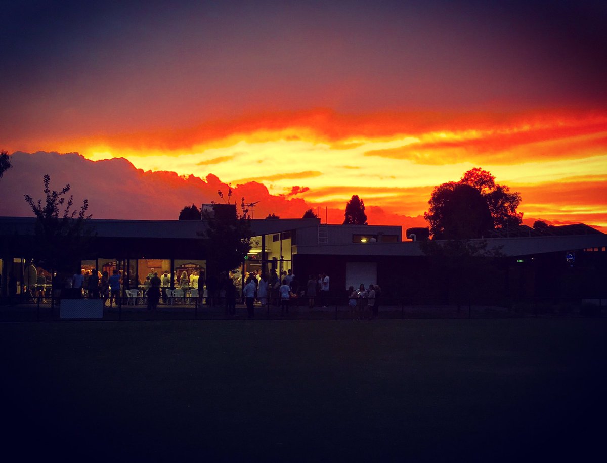 Another special sunset at Central Reserve, home of the Richmond Cricket Club