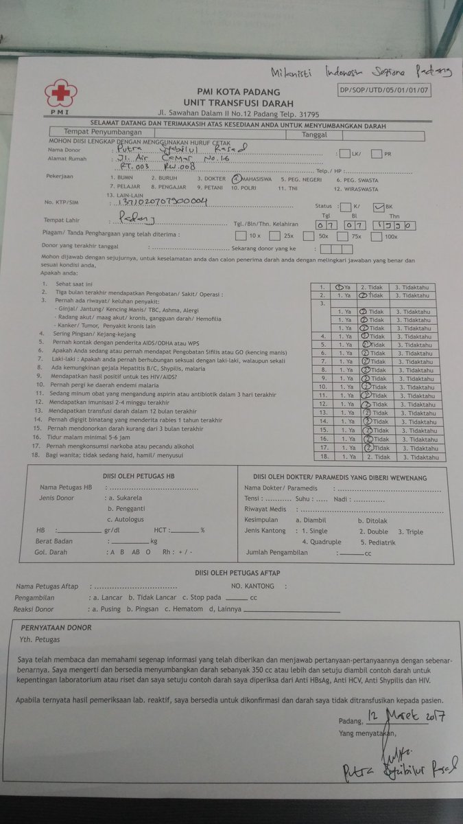 Mari merapat yuk ke PMI cabang sawahan. Skantong darah kita sangat bermanfaat utk kelangsungan hidup mereka yg membutuhkan.  #blooddonation