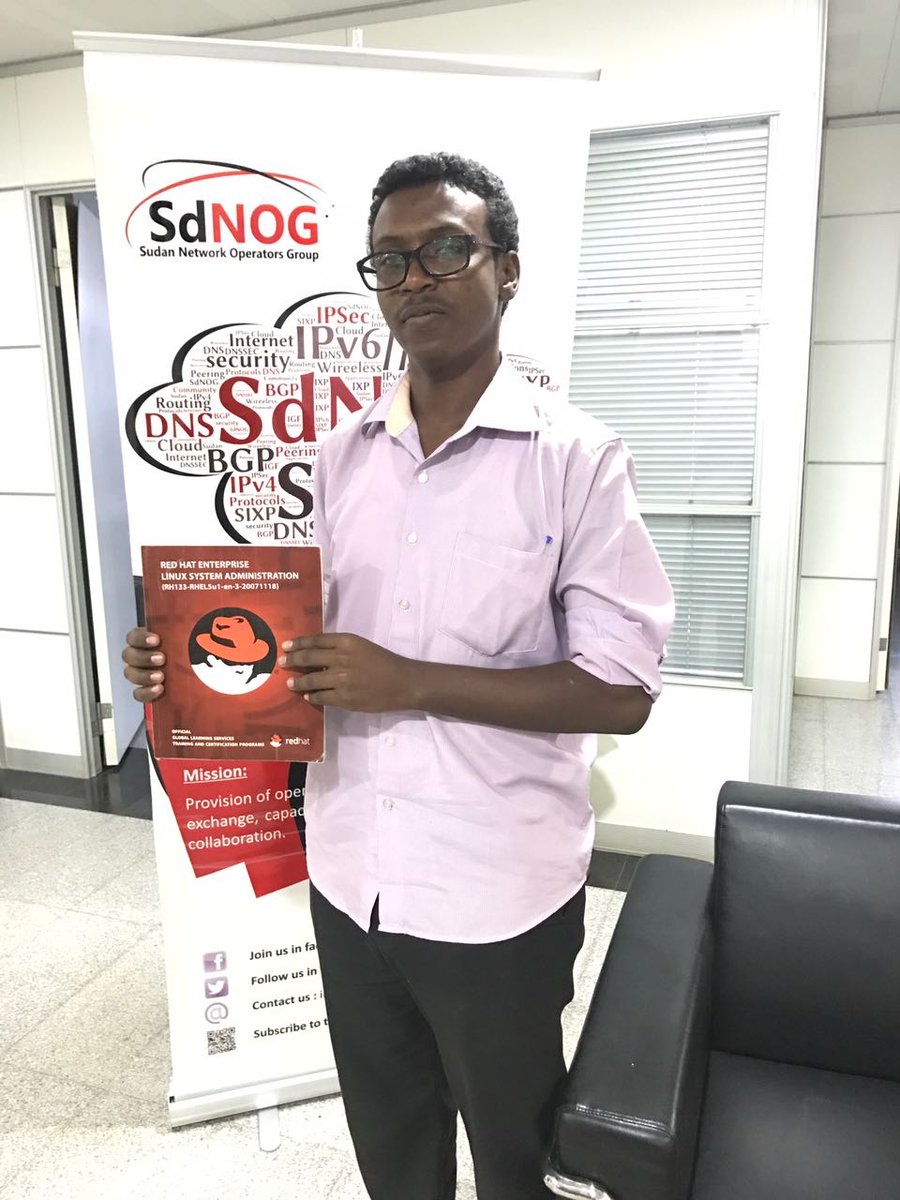 SudanNOG's tweet image. It was long day but very informative :-)
Thanks Mohamed Hafez and Saad Awad for your time we really appreciate it.
#SdNOG #Unix_Boot_Camp