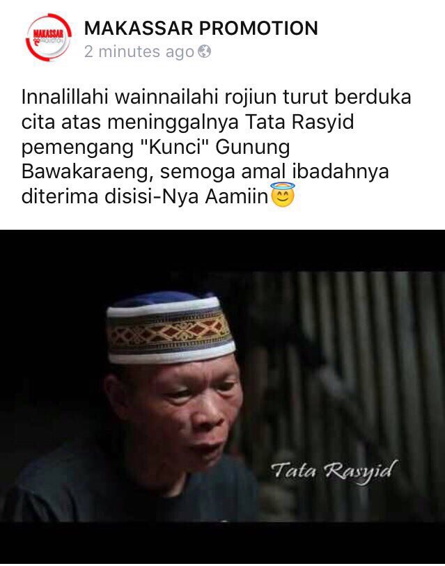 Innalillah Wa'inna'ilaihi Roji'un
Semoga amal ibadahnya di terima di sisi Allah SWT 
Aminnnn🙏