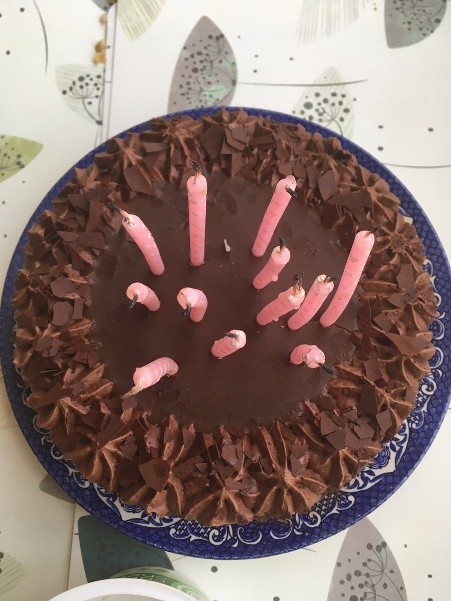 IM SCREAMING my sister tried to spell out '54' on my dad's birthday cake LOOOL