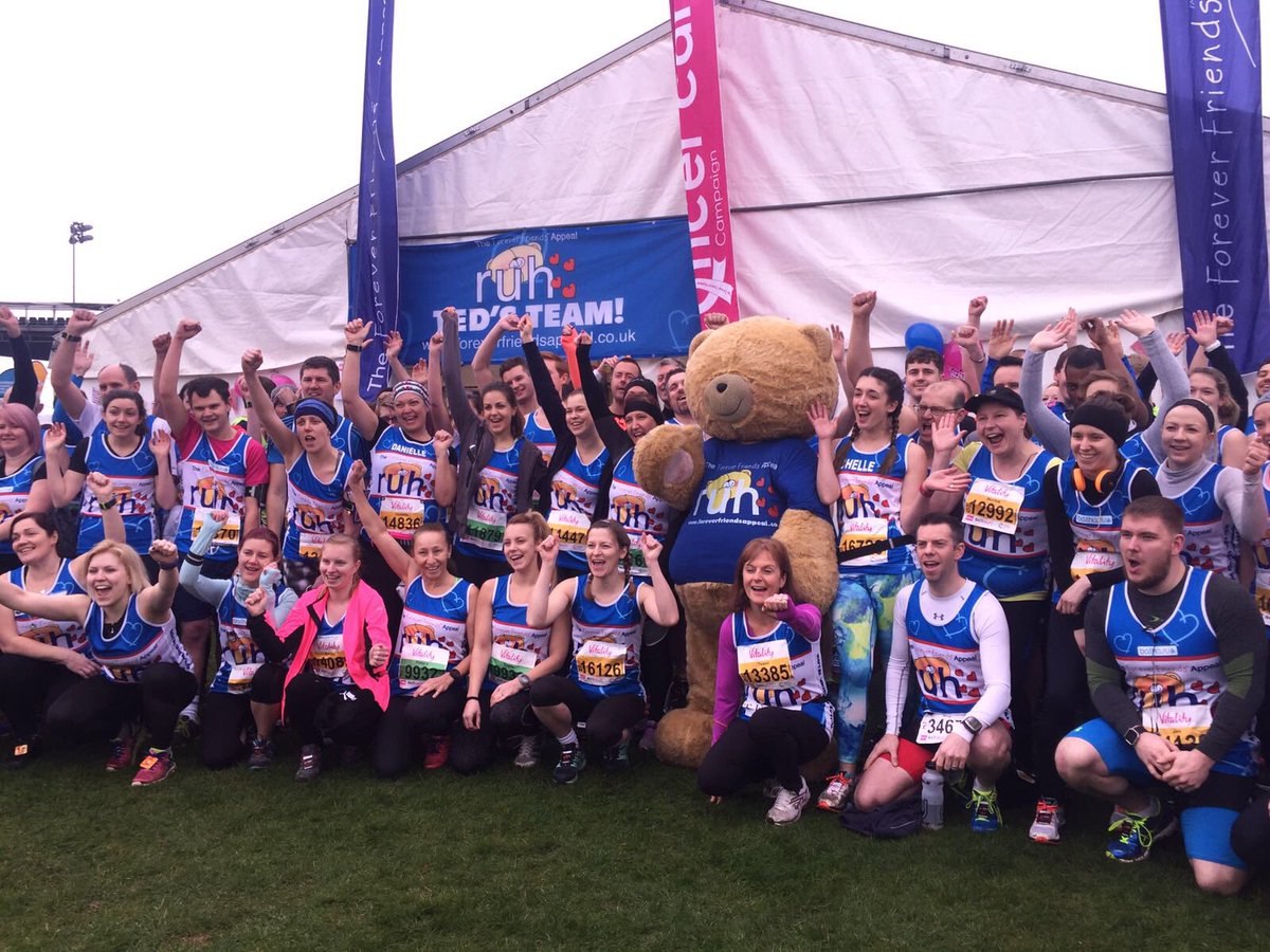ruhxcharity's tweet photo. First of our amazing team of runners is back @bathhalf - can't wait to welcome the rest of the 150 strong team #tedsteam #heroes @RUHBath https://t.co/3gqeY0q4aq