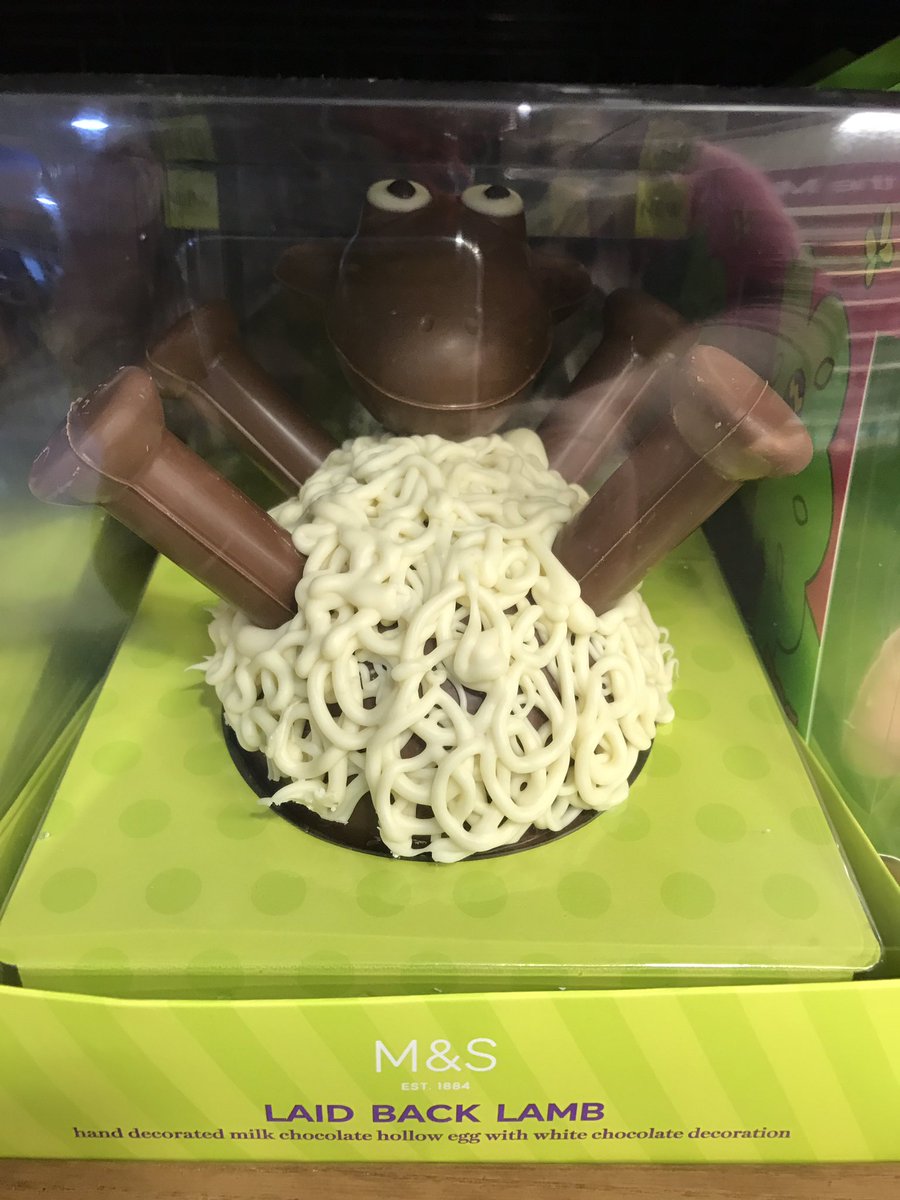 MadCowFudge's tweet photo. Not sure about this #laidbacklamb #yorkshire #sheep #farmer #easter #chocolate @snapperjim @2016Strictly @samcampbell3105 https://t.co/rIm1ZadB9R