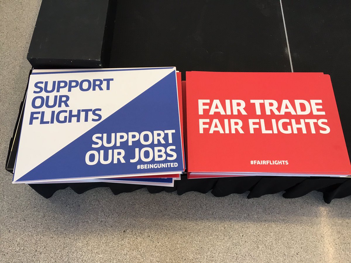 Standing up for U.S. aviation jobs at EWR today! @weareunited #fairflights #beingunited