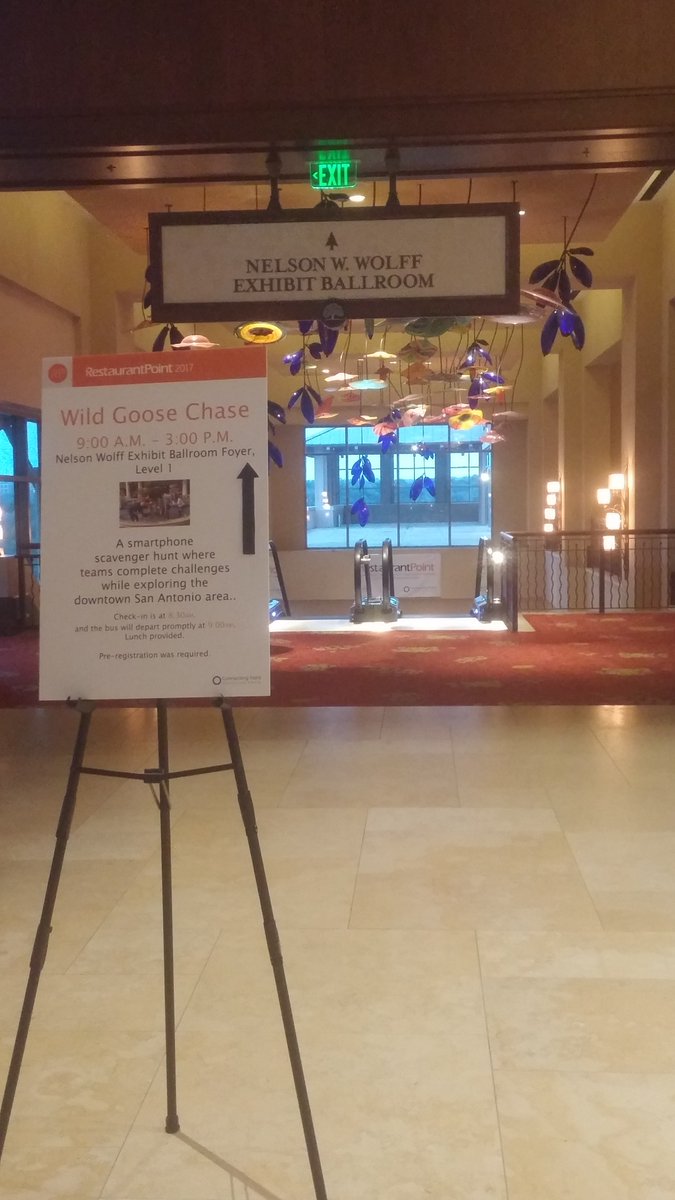 Our Wild Goose Chase teams are ready to test their wits in downtown San Antonio! Follow the signs to check-in! #restaurantpoint17