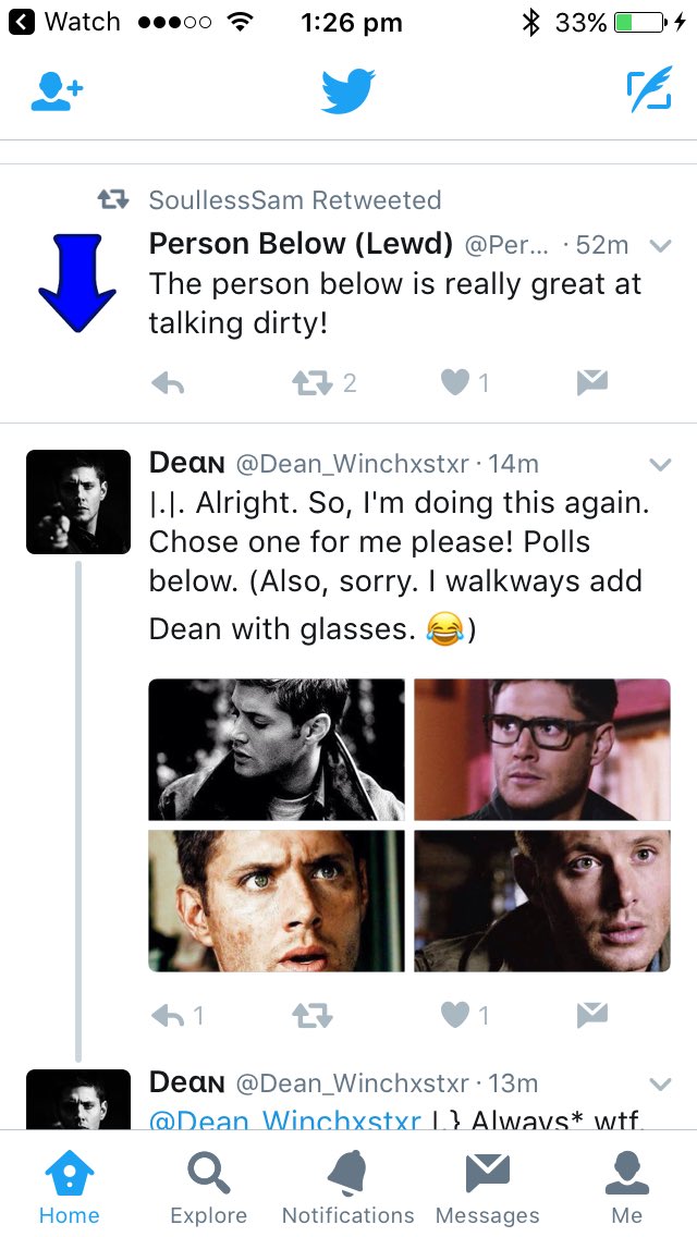"He really is."

@Dean_Winchxstxr