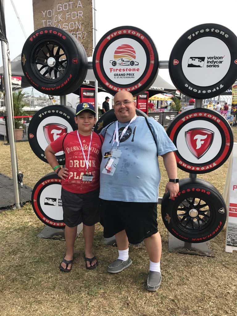 OpenWheelFans's tweet image. Having fun at the @GPSTPETE #FirestoneTireWall